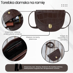 Torebka damska skórzana mała kompaktowa kopertówka brązowa Paolo Peruzzi KV-01-BR