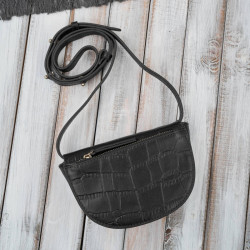 Torebka damska skórzana mała kompaktowa kopertówka czarna Paolo Peruzzi KV-01-BL