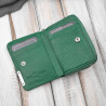 Portfel damski skórzany mini zielony skóra naturalna lakierowana croco SP-18-CGRN