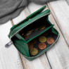 Portfel damski skórzany mini zielony skóra naturalna lakierowana croco SP-18-CGRN