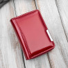 Portfel damski skórzany mini czerwony skóra naturalna lakierowana SP-18-RD