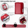 Portfel damski skórzany mini czerwony skóra naturalna lakierowana SP-18-RD