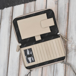 Damska mała torebka skórzana kopertówka na ramię do ręki beżowa Paolo Peruzzi KV-02-BG