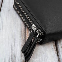 Damska mała torebka skórzana kopertówka na ramię do ręki czarna Paolo Peruzzi KV-02-BLS