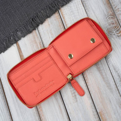 Portfel damski skórzany mały pomarańczowy w orientacji poziomej z RFID Paolo Peruzzi KV-04-OR
