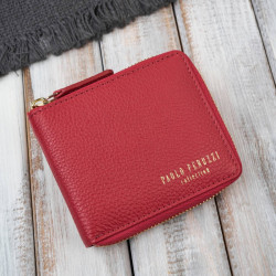 Portfel damski skórzany mały czerwony w orientacji poziomej z RFID Paolo Peruzzi KV-04-RD