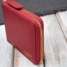 Portfel damski skórzany mały czerwony w orientacji poziomej z RFID Paolo Peruzzi KV-04-RD