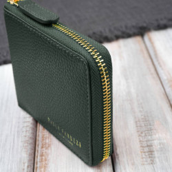 Portfel damski skórzany mały ciemnozielony w orientacji poziomej z RFID Paolo Peruzzi KV-04-DGR