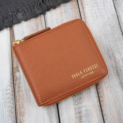Portfel damski skórzany mały koniakowy w orientacji poziomej z RFID Paolo Peruzzi KV-04-CG