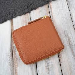 Portfel damski skórzany mały koniakowy w orientacji poziomej z RFID Paolo Peruzzi KV-04-CG