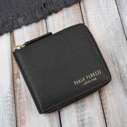 Portfel damski skórzany mały czarny w orientacji poziomej z RFID Paolo Peruzzi KV-04-BL