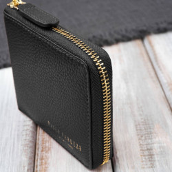 Portfel damski skórzany mały czarny w orientacji poziomej z RFID Paolo Peruzzi KV-04-BL