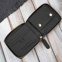 Portfel damski skórzany mały czarny w orientacji poziomej z RFID Paolo Peruzzi KV-04-BL