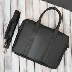 Torba męska na ramię skórzana na dokumenty A4 na laptopa czarna elegancka Paolo Peruzzi IM-05-BL