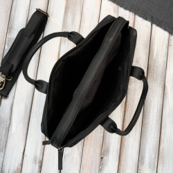 Torba męska na ramię skórzana na dokumenty A4 na laptopa czarna elegancka Paolo Peruzzi IM-05-BL