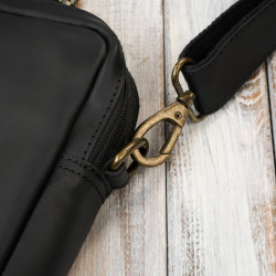 Torba męska na ramię skórzana na dokumenty A4 na laptopa czarna elegancka Paolo Peruzzi IM-05-BL