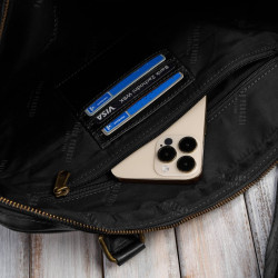 Torba męska na ramię skórzana na laptopa dokumenty A4 czarna Paolo Peruzzi IM-06-BL