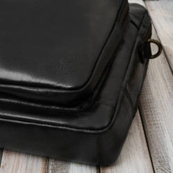 Torba męska na ramię skórzana na laptopa dokumenty A4 czarna Paolo Peruzzi IM-06-BL