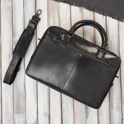 Torba męska na ramię skórzana na laptopa dokumenty A4 czarna Paolo Peruzzi IM-06-BL