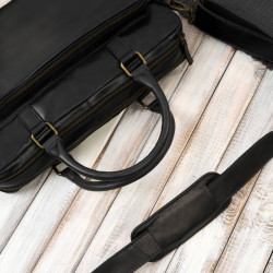 Torba męska na ramię skórzana na laptopa dokumenty A4 czarna Paolo Peruzzi IM-06-BL