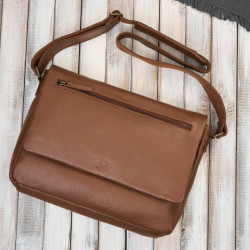 Torba męska skórzana na laptopa na ramię brązowa Paolo Peruzzi IM-03-BR
