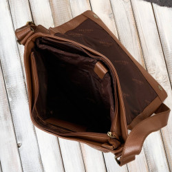 Torba męska skórzana na laptopa na ramię brązowa Paolo Peruzzi IM-03-BR