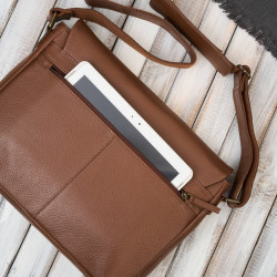 Torba męska skórzana na laptopa na ramię brązowa Paolo Peruzzi IM-03-BR