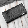 Portfel damski skórzany lakierowany czarny z tłoczeniem croco SP-16-CBL