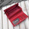 Portfel damski skórzany lakierowany czerwony z tłoczeniem croco SP-16-CRD