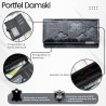 Portfel damski skórzany lakierowany ze wzorem w motyle czarny SP-19-BL