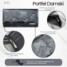 Portfel damski skórzany lakierowany ze wzorem w motyle czarny SP-19-BL