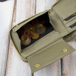 Portfel damski skórzany mały zielony w orientacji poziomej z RFID Paolo Peruzzi KV-04-GR