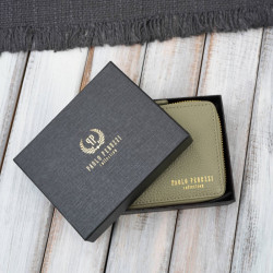 Portfel damski skórzany mały zielony w orientacji poziomej z RFID Paolo Peruzzi KV-04-GR