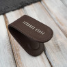 Klips na banknoty skórzany magnetyczny spinka elegancka brązowa Paolo Peruzzi KV-07-BR