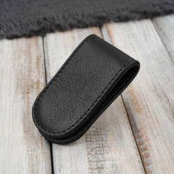 Klips na banknoty skórzany magnetyczny elegancki czarny Paolo Peruzzi KV-07-BL