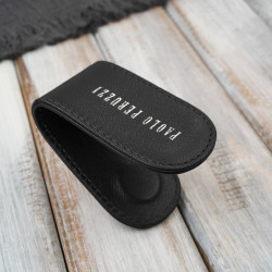 Klips na banknoty skórzany magnetyczny elegancki czarny Paolo Peruzzi KV-07-BL