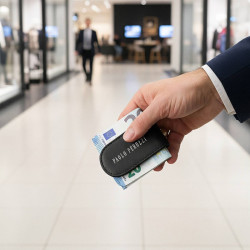 Klips na banknoty skórzany magnetyczny elegancki czarny Paolo Peruzzi KV-07-BL