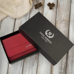 Portfel damski skórzany czerwony duży w orientacji pozioma z RFID Paolo Peruzzi AL-01-RD