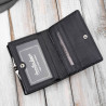 Portfel damski skórzany mały czarny lakierowany croco z ochroną RFID SP-23-CBL