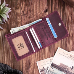 Portfel damski skórzany mały z ochroną RFID różowy Paolo Peruzzi T-11-CHR