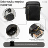 Saszetka męska skórzana na ramię czarna mała funkcjonalna Paolo Peruzzi IM-02-BL