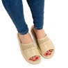 Wygodne kapcie damskie R.40 antypoślizgowe z naturalną wkładką KD-07-BG-40