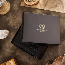 Zestaw prezentowy ZUP-76-BL saszetka męska na ramię T-74 skórzany portfel T-79