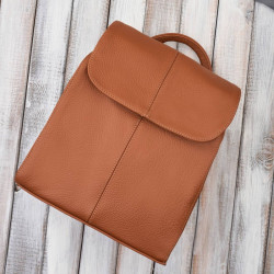 Plecaczek damski skórzany koniakowy mały plecak miejski Abruzzo ABR-42-CG