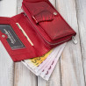 Czerwony skórzany portfel damski lakierowany SP-17-RD