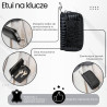 Skórzane etui na klucze czarne lakierowana skóra z tłoczeniem croco SP-22-CBL