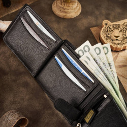 Poręczny skórzany portfel męski Paolo Peruzzi T-79-BL