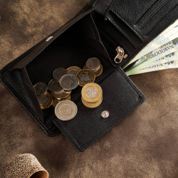 Poręczny skórzany portfel męski Paolo Peruzzi T-79-BL