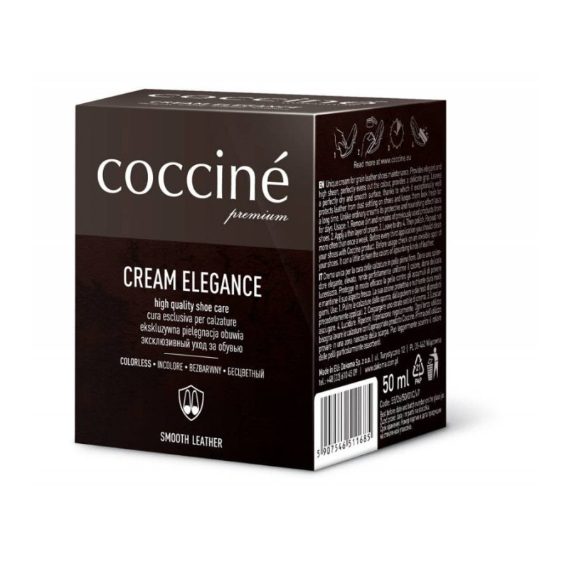 Pasta do butów krem skóry gładkiej Cream Elegance ciemny brąz 50 ml