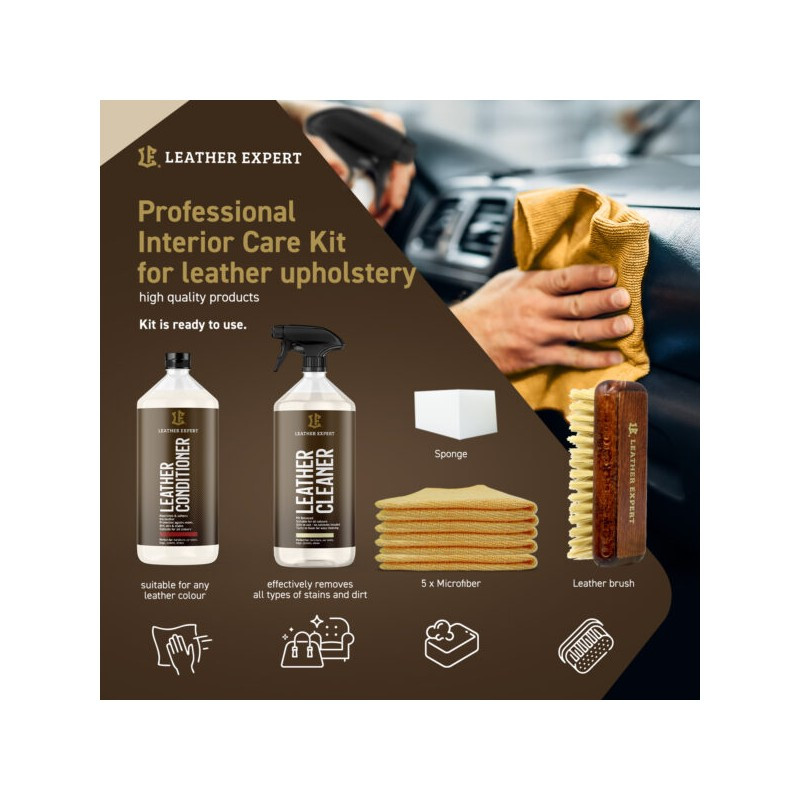 Leather Expert Interior Care Kit 2x1000ml - zestaw do czyszczenia i pielęgnacji skóry LE-18-I21000